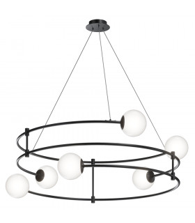 Balance Modern Cylindrical Pendant Ceiling Light Black Glass Shade-1