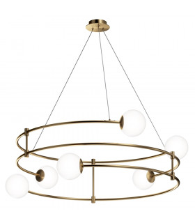 Balance Modern Cylindrical Pendant Ceiling Light Gold Glass Shade-1