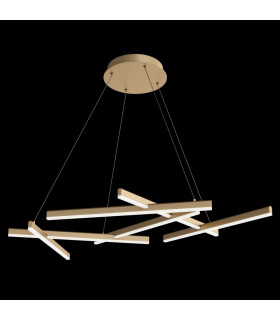 Line Modern Integrated Pendant Ceiling Light Matt Gold 3000K-2