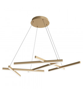 Line Modern Integrated Pendant Ceiling Light Matt Gold 4000K-1