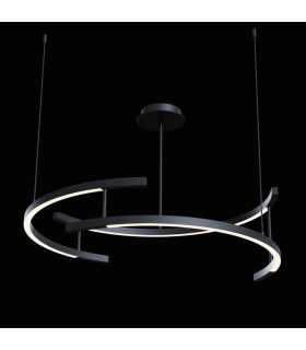 Line Modern Integrated Pendant Ceiling Light Black 4000K-2