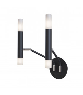Vigo Modern Candle Wall Lamp Black Glass Matt White Shade-1