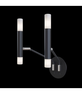 Vigo Modern Candle Wall Lamp Black Glass Matt White Shade-2