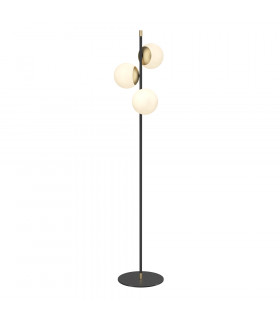 Nostalgia Modern Multi Arm Floor Lamp Matt Gold Glass Shade-1