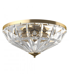 Facet Neoclassic Bowl Semi Flush Ceiling Light Gold-1