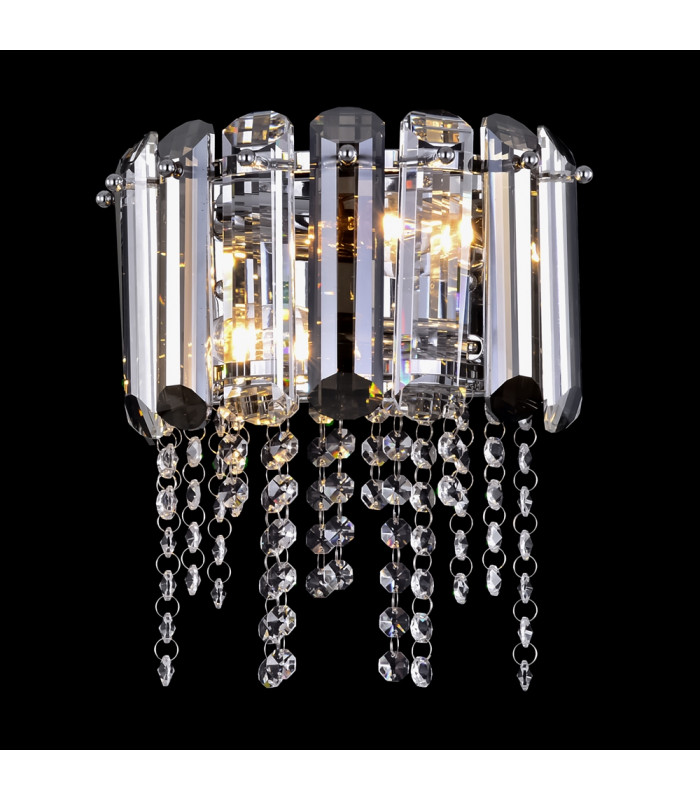 Hail Neoclassic Glass & Crystal Wall Lamp Chrome-2