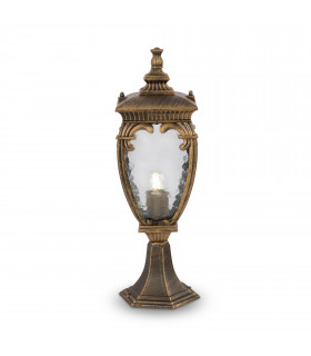 Fleur Outdoor Pedestal Light Black with Gold IP44