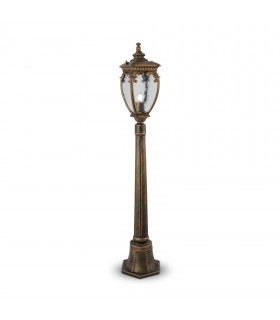 Fleur Outdoor Bollard Black with Gold IP44