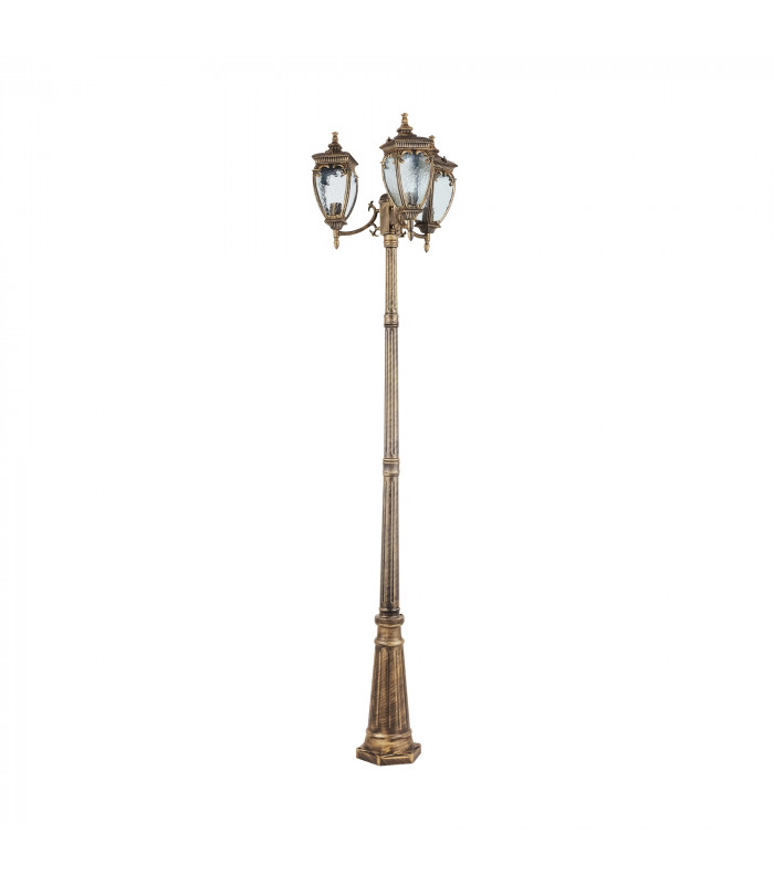 Fleur Outdoor Lamp Posts Black with Gold IP44