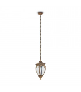 Fleur Outdoor Pendant Ceiling Light Black with Gold IP44