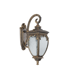 Fleur Outdoor Wall Lantern Black with Gold IP44