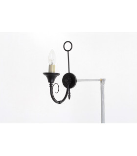 Classica 1 Light Matt Black Single Wall Light