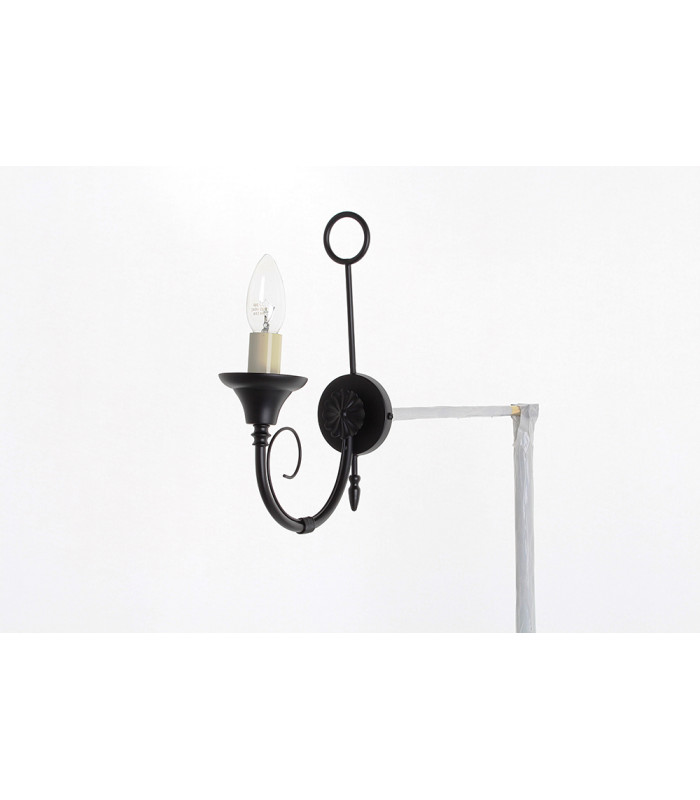 Classica 1 Light Matt Black Single Wall Light