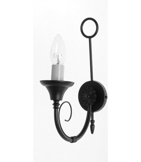 Classica 1 Light Black Gold Single Wall Light