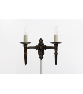 Baronial 2 Light Black Gold Wall Light