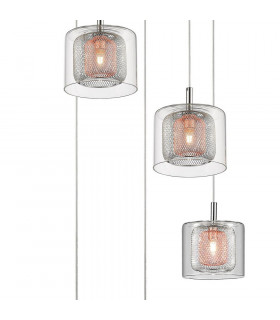 Laure 5 Light Chrome Spiral Light Cluster Pendant Ceiling Light-2