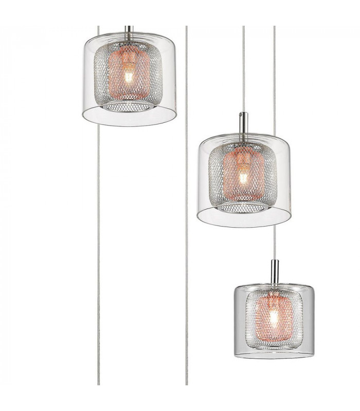 Laure 5 Light Chrome Spiral Light Cluster Pendant Ceiling Light-2