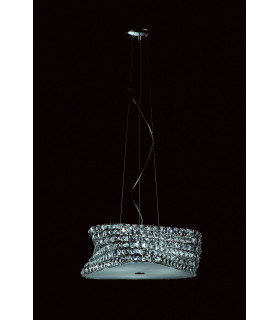 Tia 6 Light Ceiling Fitting Chrome Clear Crystal With Frosted Diffuser CFH211131/06/CLR/CH-1