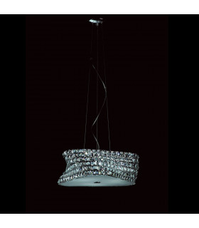 Tia 6 Light Ceiling Fitting Chrome Clear Crystal With Frosted Diffuser CFH211131/06/CLR/CH-2