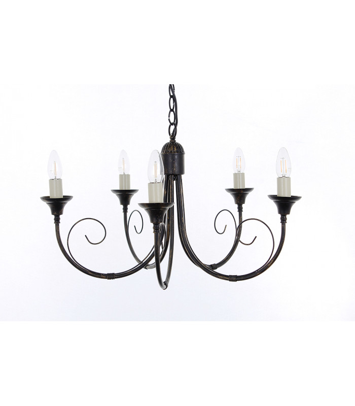 Classica 5 Light Black Gold Ceiling