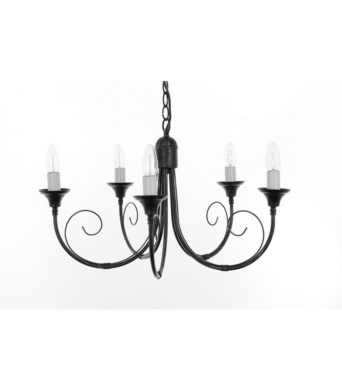 Classica 5 Light Matt Black Ceiling-1
