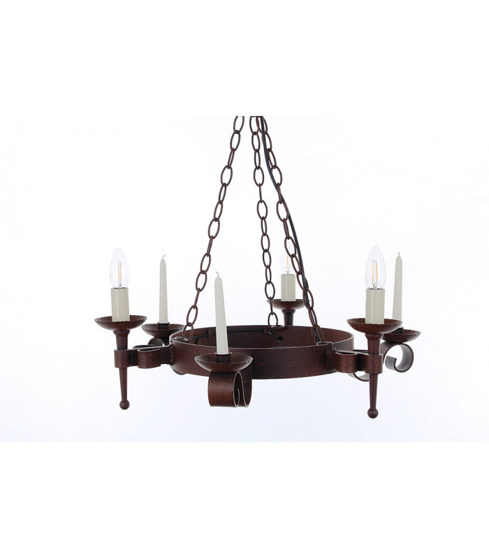 Refectory 3 Light Aged Iron Ceiling
