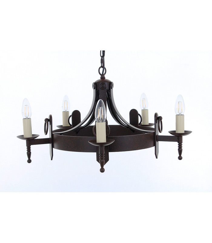 Mitre 5 Light Aged Iron Ceiling