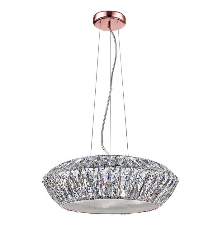 Armel 7 Light LED Rose Gold Ceiling Fitting