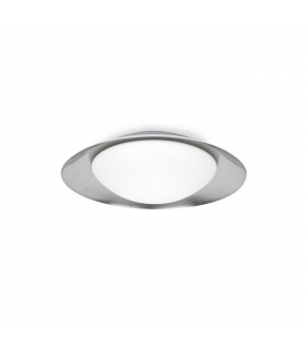 LED Indoor Medium Flush Wall Light White, Nickel - 1