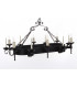 Refectory 6 Light Aged Iron Ceiling Oblong