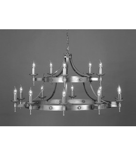 Saxon 15 Light Aged Two-Tier Ceiling-1
