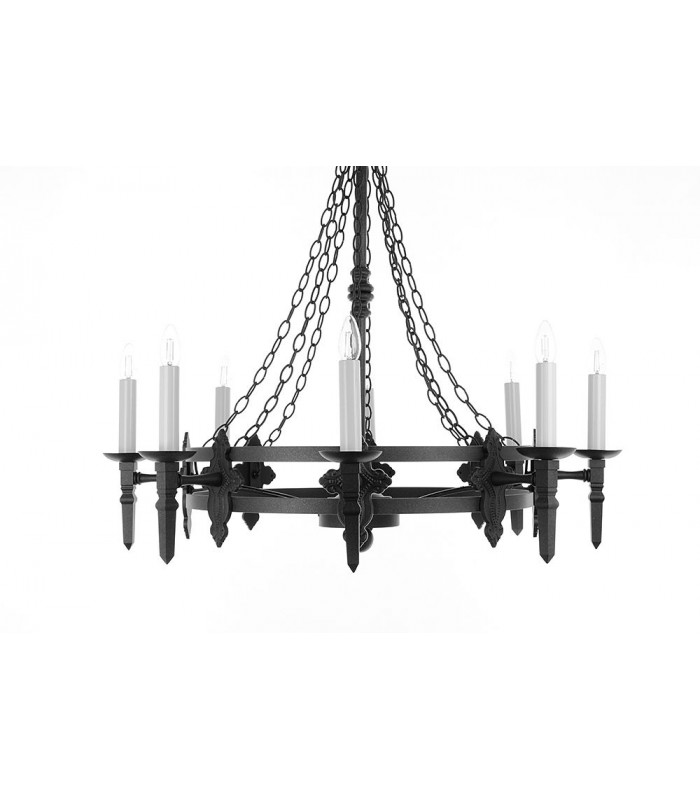 Baronial 8 Light Matt Black-1