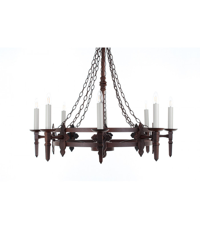 Baronial 8 Light Aged Iron