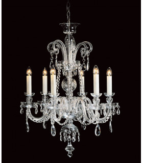 Liberec Georgian Lead Crystal Multi Arm Chandelier