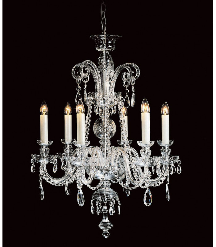 Liberec Georgian Lead Crystal Multi Arm Chandelier