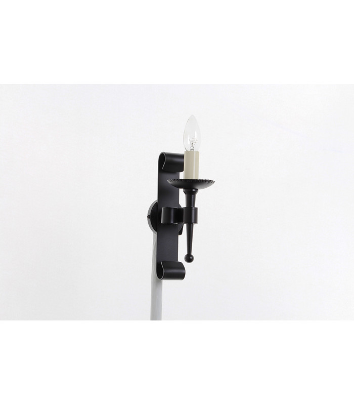 Refectory 1 Light Matt Black Single Wall Light