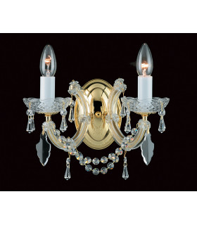 Maria Therese 2 Light Crystal Wall Light Gold Finish
