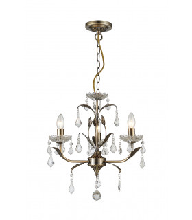 Evon 3 Light Antique Brass Multi Arm Chandelier-1