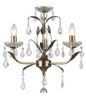 Evon 3 Light Antique Brass Multi Arm Chandelier-2