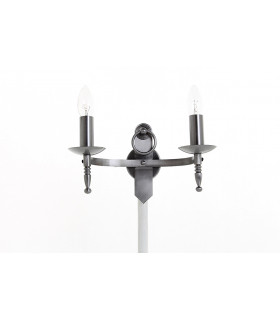 Mitre 2 Light Sterling Iron Twin Wall Light