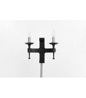 Refectory 2 Light Matt Black Twin Wall Light-1