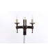 Refectory 2 Light Aged Iron Twin Wall Light and Wax Candle