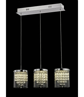 Florina 3 Light LED Chrome Ceiling Bar Pendant
