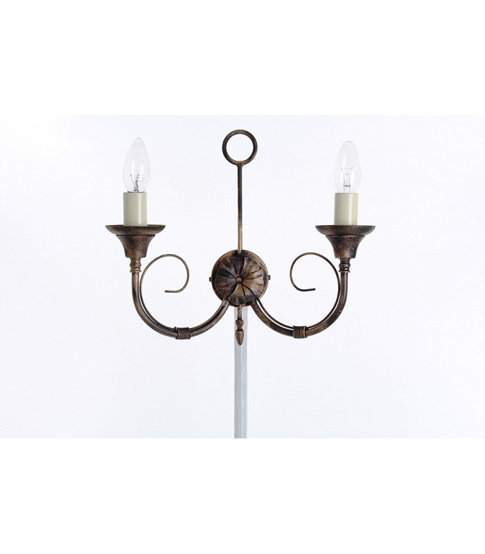 Classica 2 Light Black Gold Twin Wall Light