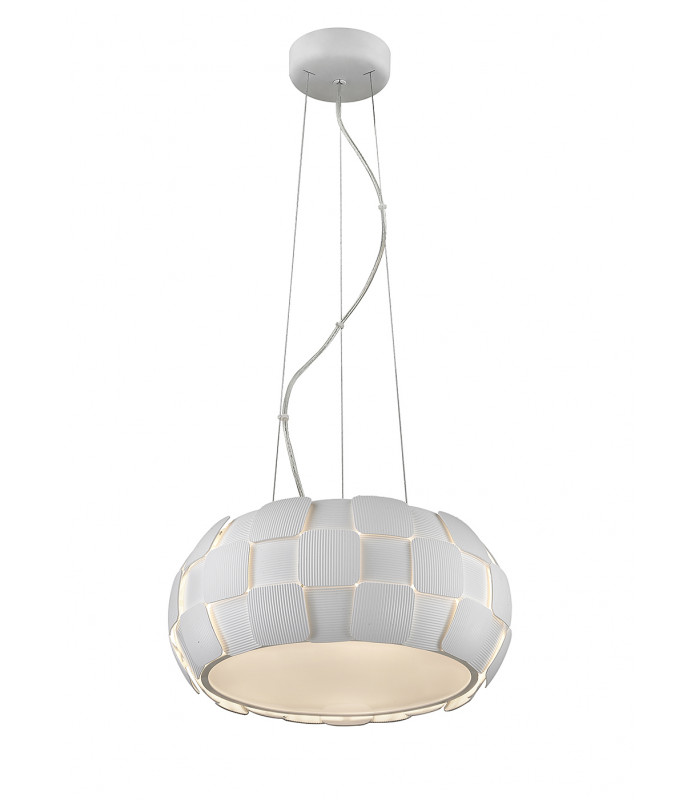 Brigitte 5 Light Pendant White Frame-1