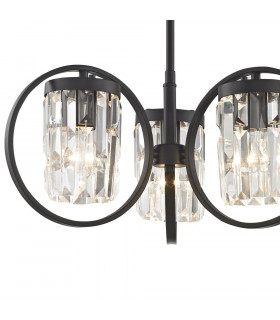 Talin 3 Light Semi-Flush Black Ceiling Fitting-2