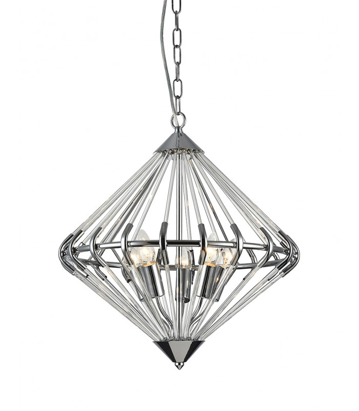 Gerda 5 Light Chrome Ceiling Pendant Wire Frame Pendant Ceiling Light