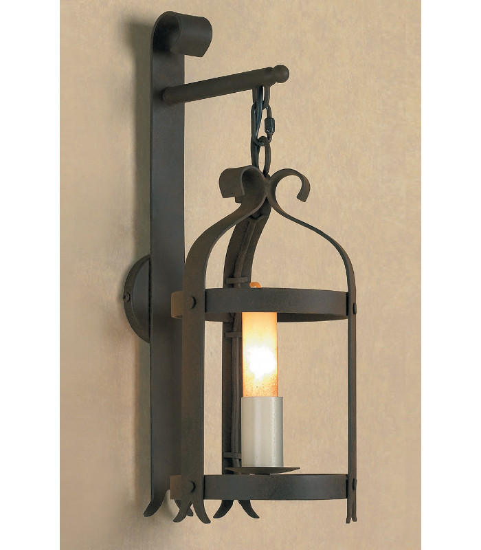 Villa 1 Light Aged Iron Wall Lantern