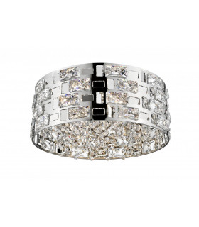 Lola Crystal 5 Light Flush Ceiling Fitting Chrome
