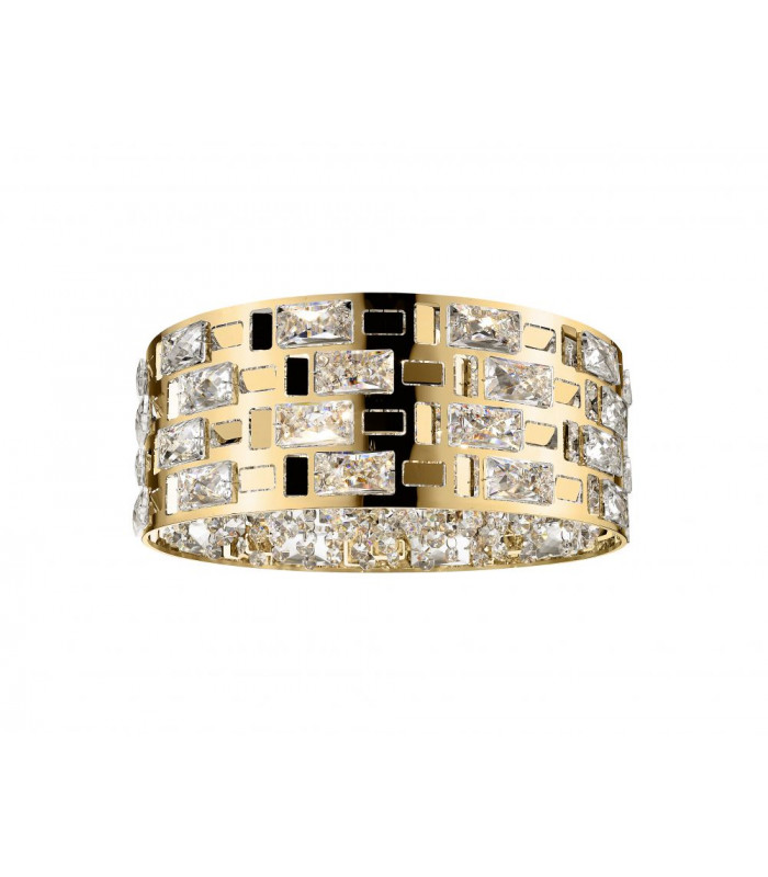 Lola Crystal 5 Light Flush Ceiling Fitting Gold